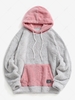 ZAFUL Sweat à Capuche Fourré en Blocs de Couleurs avec Poche Kangourou 2xl Gris clair