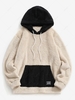ZAFUL Sweat à Capuche Fourré en Blocs de Couleurs avec Poche Kangourou 2xl Jaune clair