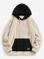 ZAFUL Sweat à Capuche Fourré en Blocs de Couleurs avec Poche Kangourou 2xl Jaune clair