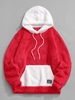 ZAFUL Sweat à Capuche Fourré en Blocs de Couleurs avec Poche Kangourou 2xl Rouge