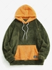 ZAFUL Sweat à Capuche Fourré en Blocs de Couleurs avec Poche Kangourou 2xl Vert profond