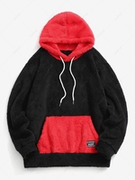 ZAFUL Sweat à Capuche Fourré en Blocs de Couleurs avec Poche Kangourou Xl