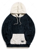 ZAFUL Sweat à Capuche Fourré en Blocs de Couleurs avec Poche Kangourou Xl Bleu cadette