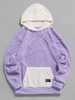 ZAFUL Sweat à Capuche Fourré en Blocs de Couleurs avec Poche Kangourou Xl Violet clair