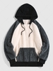 ZAFUL Sweat à Capuche Fourré en Blocs de Couleurs Polaire Xxl