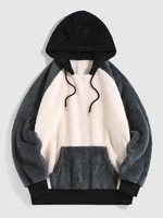 ZAFUL Sweat à Capuche Fourré en Blocs de Couleurs Polaire Xxl