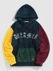 ZAFUL Sweat à Capuche Fourré Fumée Brodée en Blocs de Couleurs Xl