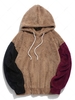 ZAFUL Sweat à Capuche Fourré Jointif en Blocs de Couleurs 2xl Marron camel