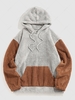 ZAFUL Sweat à Capuche Fourré Jointif en Polaire en Velours Côtelé S Gris foncé