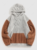ZAFUL Sweat à Capuche Fourré Jointif en Polaire en Velours Côtelé S Gris foncé