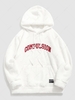 ZAFUL Sweat à Capuche Fourré Lettre Brodée avec Poche Kangourou Xl Blanc