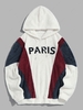 ZAFUL Sweat à Capuche Fourré Lettre PARIS Brodé S Blanc