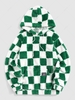 ZAFUL Sweat à Capuche Fourré Motif à Carreaux M Vert profond