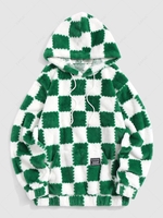 ZAFUL Sweat à Capuche Fourré Motif à Carreaux Xl Vert profond