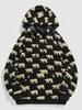 ZAFUL Sweat à Capuche Fourré Motif D