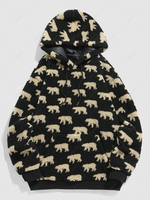 ZAFUL Sweat à Capuche Fourré Motif D