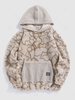 ZAFUL Sweat à Capuche Fourré Motif Géométrique Irrégulier Xl Café lumière