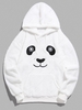 ZAFUL Sweat à Capuche Fourré Panda Mignon Brodé en Imitation Peau de Mouton S Blanc