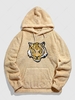 ZAFUL Sweat à Capuche Fourré Tigre Brodé avec Poche M Café lumière