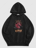 ZAFUL Sweat à Capuche Graphique à Imprimé Fleur Flamme Streetwear M Noir