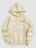 ZAFUL Sweat à Capuche Lettre Brodée à Doublure en Laine S Jaune clair