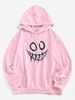 ZAFUL Sweat à Capuche Lumineux Imprimé Dessin Animé avec Poche Kangourou 2xl Rose clair