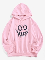 ZAFUL Sweat à Capuche Lumineux Imprimé Dessin Animé avec Poche Kangourou 2xl Rose clair