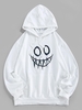 ZAFUL Sweat à Capuche Lumineux Imprimé Dessin Animé avec Poche Kangourou Xl Blanc