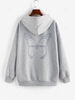 ZAFUL Sweat à Capuche Papillon à Goutte Epaule à Doublure en Laine M Gris