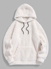 ZAFUL Sweat à Capuche Rayé Fourré avec Poche Kangourou S Blanc