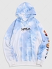 ZAFUL Sweat à Capuche Teinté à Imprimé Système Solaire à Cordon Streetwear Xl Bleu clair