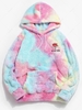 ZAFUL Sweat à Capuche Teinté Fourré Fleur Rose Brodée S