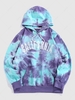 ZAFUL Sweat à Capuche Teinté Imprimé avec Poche en Avant Streetwear Xl Pourpre
