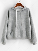 ZAFUL Sweat à Capuche Texturé avec Poche Kangourou à Cordon S Nuage gris