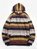 ZAFUL Sweat à Capuche Tricoté Rayé en Blocs de Couleurs S