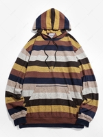 ZAFUL Sweat à Capuche Tricoté Rayé en Blocs de Couleurs S