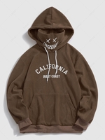 ZAFUL Sweat à Capuche Vintage Masque Lettre Brodée en Laine S