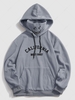 ZAFUL Sweat à Capuche Vintage Masque Lettre Brodée en Laine S Gris