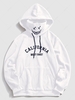 ZAFUL Sweat à Capuche Vintage Masque Lettre Brodée en Laine Xs Blanc