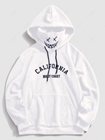 ZAFUL Sweat à Capuche Vintage Masque Lettre Brodée en Laine Xs Blanc