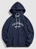 ZAFUL Sweat à Capuche Vintage Masque Lettre Brodée en Laine Xs Bleu profond