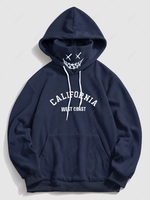 ZAFUL Sweat à Capuche Vintage Masque Lettre Brodée en Laine Xs Bleu profond
