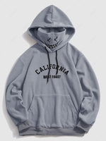 ZAFUL Sweat à Capuche Vintage Masque Lettre Brodée en Laine Xs Gris