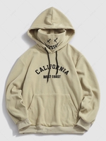 ZAFUL Sweat à Capuche Vintage Masque Lettre Brodée en Laine Xs Kaki