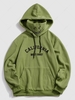 ZAFUL Sweat à Capuche Vintage Masque Lettre Brodée en Laine Xs Vert profond