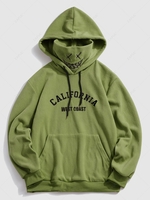 ZAFUL Sweat à Capuche Vintage Masque Lettre Brodée en Laine Xs Vert profond