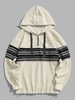 ZAFUL Sweat à Capuche Vintage Rayé Zippé Fourré Xl Jaune clair
