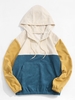 ZAFUL Sweat à Capuche Zippé Contrasté en Velours Côtelé Xl