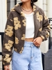 ZAFUL Sweat à Capuche Zippé Ours Amusant en Fausse Laine Xl Café profond