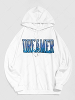 ZAFUL Sweat-Shirt à Capuche Motif Inscription du Streetwear L Blanc
